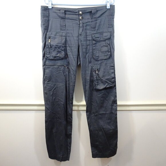 Johnny Was x Pete Greta Hailey Cargo Pants Size 6 Gray Parachute Solid Gorpcore - Picture 1 of 7